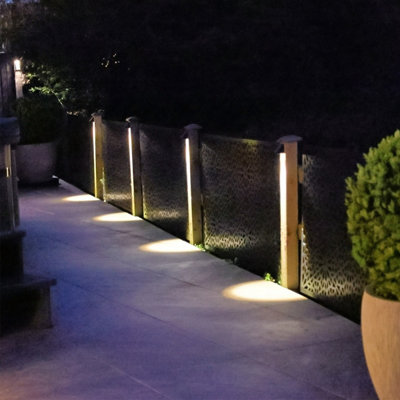 Auraglow Solar, Fence Wall & Post Lights - 4 Pack