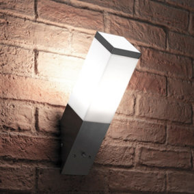 Auraglow Stainless Steel Dusk Till Dawn Sensor Wall Light - CHESHUNT - Cool White (6500k)