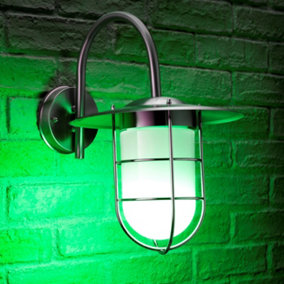 Auraglow Stainless Steel Fishermans Wall Light - Colour Changing