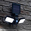 Auraglow Twin Panel Solar & USB Rechargeable Motion Sensor LED Security Light