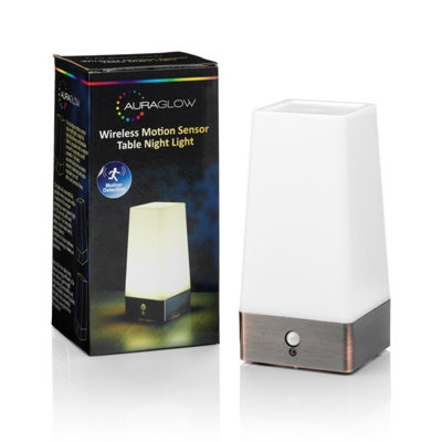 Retro Motion Sensor Table Lamp – Battery Operated Warm Light, Portable, 120° Detection Angle, 3 Modes