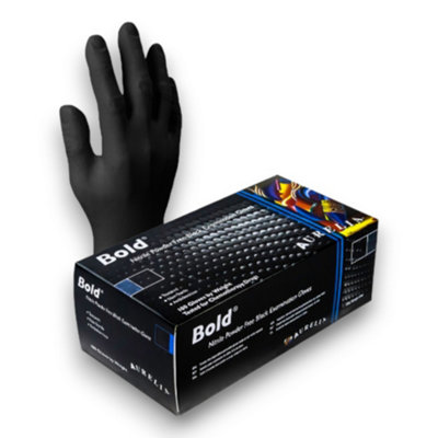 AURELIA Bold Strong Black Powder Free Nitrile Disposable Gloves Small 100 Pack