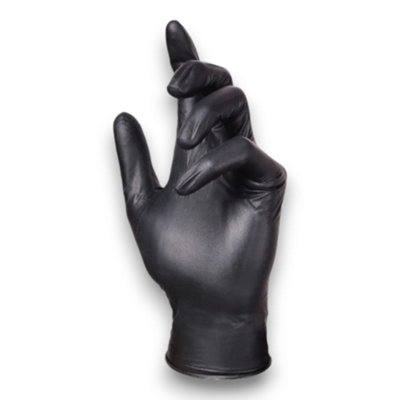 AURELIA Bold Strong Black Powder Free Nitrile Disposable Gloves XXL 100 Pack