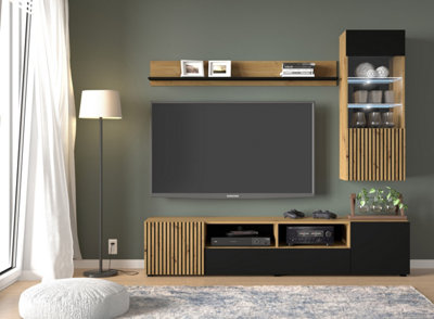 Auris B - Modern Three Piece Entertainment Unit (H1570mm W2000mm D420mm) - Chic Living Room Storage Furniture Set