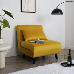 Aurora 1 Seat Sofa Bed  Yellow Velet