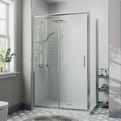 Aurora 1000 x 760mm Sliding Shower Door & Side Panel Enclosure Cubicle ...