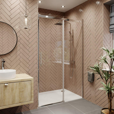 Aurora 1000mm Sliding Shower Enclosure Door 8mm Safety Glass Screen Panel Frameless