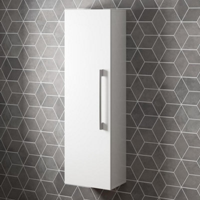 Aurora 1200mm Tall Bathroom Wall Hung Storage Cabinet Cupboard Modern Soft Close White