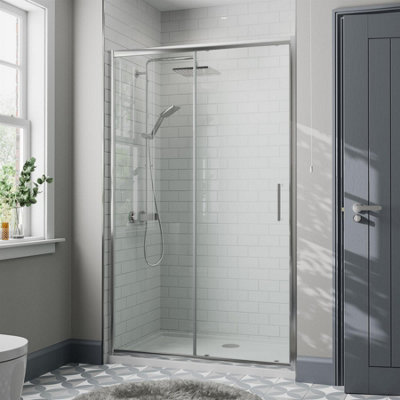 Aurora 1400mm Sliding Shower Door Enclosure Glass Screen Panel Framed 8mm Safety Glass