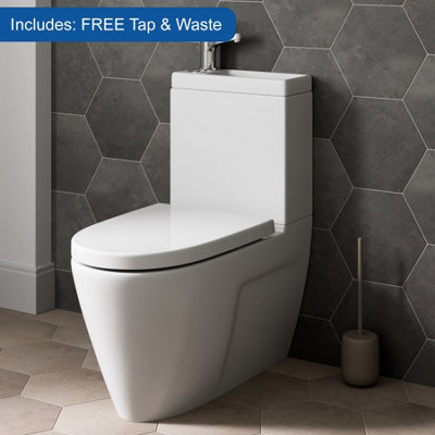 Aurora 2 in 1 Close Coupled Toilet & Basin Combo Combination Unit with Sink on Top