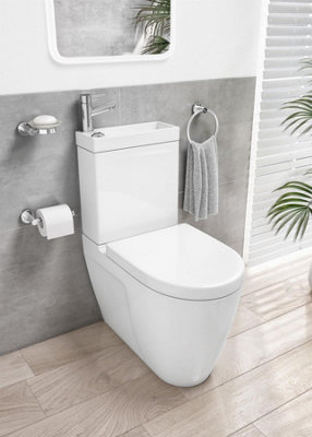 Aurora 2 in 1 Close Coupled Toilet & Basin Combo Combination Unit with Sink on Top