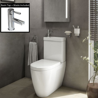 Aurora 2 in 1 Close Coupled Toilet & Basin Combo Combination Unit with Sink on Top