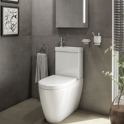 Aurora 2 in 1 Close Coupled Toilet & Basin Combo Combination Unit with Sink on Top
