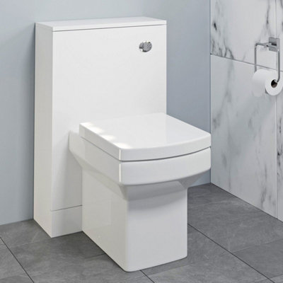 Aurora 500mm Bathroom Toilet Concealed Cistern Furniture Unit Pan Soft Close Seat White