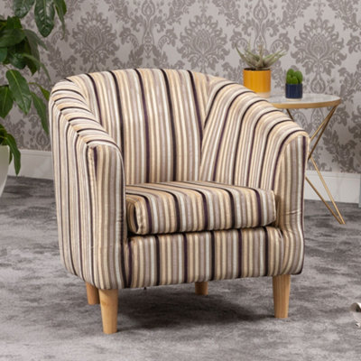 Striped tub outlet chair