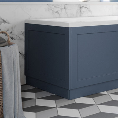 Aurora 750mm End Bath Panel Traditional Bathroom 18mm MDF Matt Blue With Plinth
