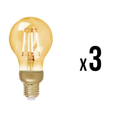 Aurora AOne Zigbee LED E27 Vintage Filament Lamp 4W Dimmable 1900k GLS 3PK