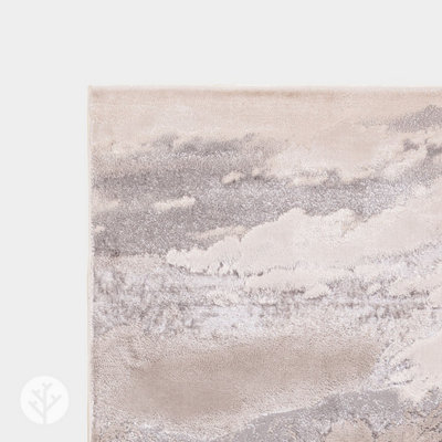 Aurora AU02 Grey Cloud Modern Marble Runner Rug for Hallway - Long 66x240cm