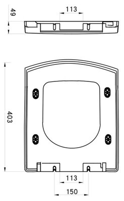 Aurora Back To Wall BTW Toilet WC Pan Square Soft Close Seat Cistern Dual Flush Button