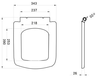 Aurora Back To Wall BTW Toilet WC Pan Square Soft Close Seat Cistern Dual Flush Button