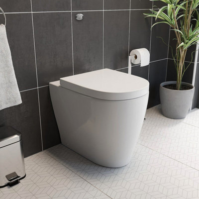 Aurora Back To Wall Toilet BTW WC Modern Compact Pan Soft Close Seat Dual Flush Cistern