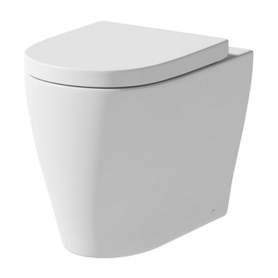 Aurora Back To Wall Toilet BTW WC Modern Compact Pan Soft Close Seat Dual Flush Cistern