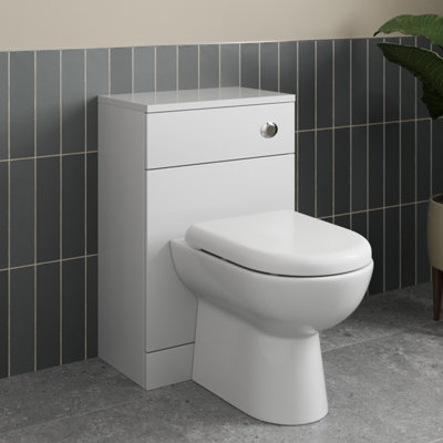 Aurora Back to Wall Toilet & Concealed Cistern Unit Bathroom BTW WC Pan Soft Close Seat