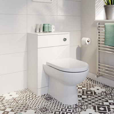Aurora Back to Wall Toilet Unit Cistern Soft Close Seat 500mm BTW Bathroom WC White