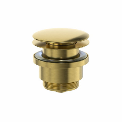 Aurora Basin Waste Sink Push Button Pop Up Bathroom Slotted Unslotted Plug Brass