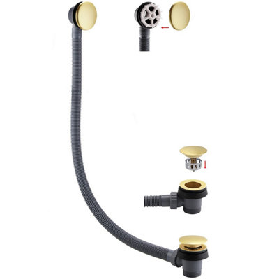 Aurora Bath Sprung Waste and Overflow - Brushed Brass