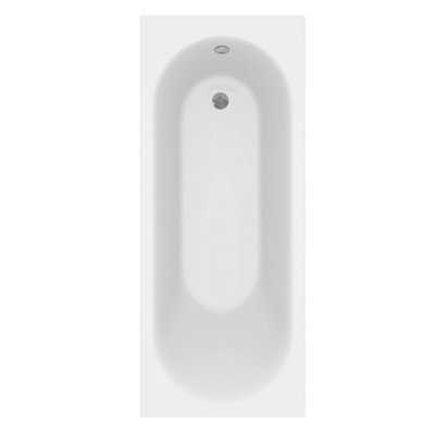 Aurora Bathroom 1700mm Curved Single Ended Straight Bath Tub Front Panel Acrylic White