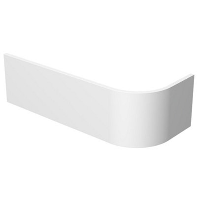 Aurora Bathroom 1700mm J Shape Left Hand Bath Shower Screen Front Panel Corner Bathtub