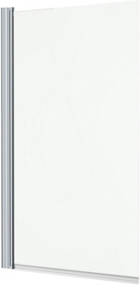 Aurora Bathroom 1700mm Single Ended Straight Bath 6mm Shower Screen Front Panel White