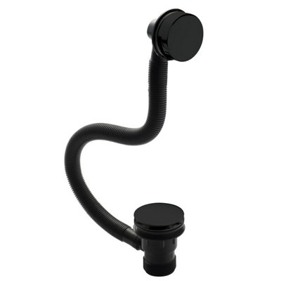 Aurora Bathroom Click Clack Bath Waste Removeable Grid Matt Black Round Easy Clean