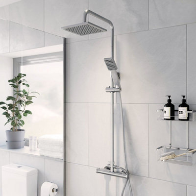 Aurora Bathroom L Shaped Shower Bath 1700mm LH Mixer Shower Screen Side Panel White