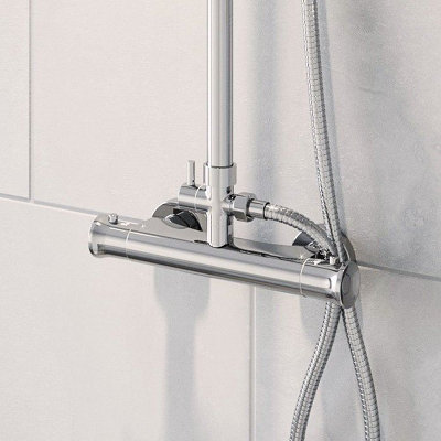 Aurora Bathroom L Shaped Shower Bath 1700mm LH Mixer Shower Screen Side Panel White