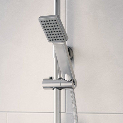 Aurora Bathroom L Shaped Shower Bath 1700mm LH Mixer Shower Screen Side Panel White