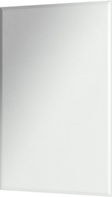 Aurora Bathroom Mirror Plain Rectangle Modern Frameless Wall Mounted Bevelled 450x300mm