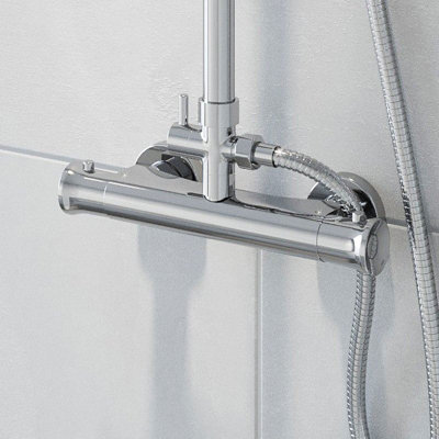 Aurora Bathroom P Shaped Shower Bath 1700mm RH Mixer Shower Screen Side Panel White