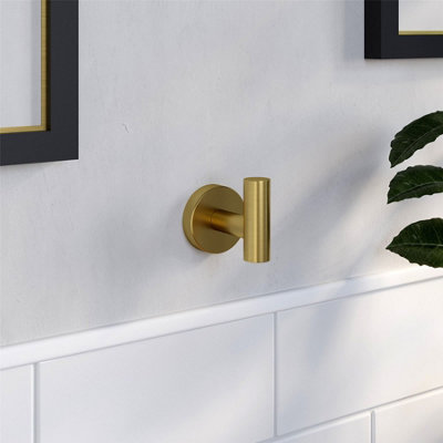 Aurora Bathroom Robe Hook Accessory Gold Wall Mounted Modern Stylish Stainless Steel