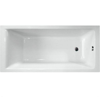Aurora Bathroom Single Ended 1700x700mm Square Bath Side End Panel Acrylic White Modern