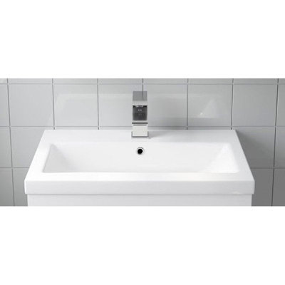 Aurora Bathroom Vanity Basin Sink Only Single Tap Hole White