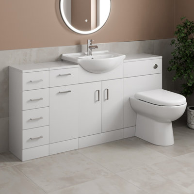 Aurora Bathroom Vanity Unit Drawer Cabinet Laundry Storage Toilet Furniture Basin Sink