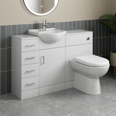Aurora Bathroom Vanity Unit Drawer Cabinet Toilet Unit Cistern Furniture Basin Sink