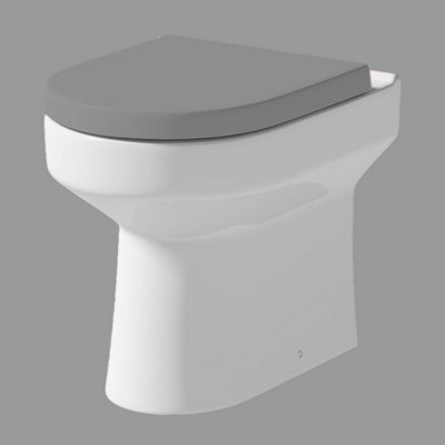 Aurora BTW Back To Wall Toilet Pan Round Modern White Gloss Ceramic