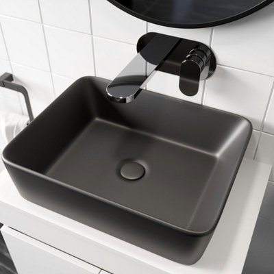 Aurora Ceramic Bathroom Vanity Wash Basin Sink Countertop Rectangle Modern 480 x 370mm