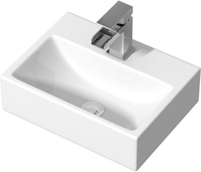 Aurora Ceramic Bathroom Vanity Wash Basin Sink Countertop Single Lever Mixer Tap Bundle