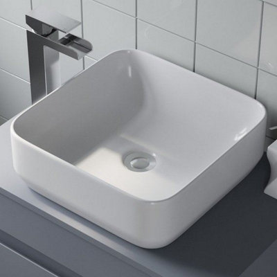 Aurora Ceramic Bathroom Vanity Wash Basin Sink Countertop Single Lever Mixer Tap Bundle