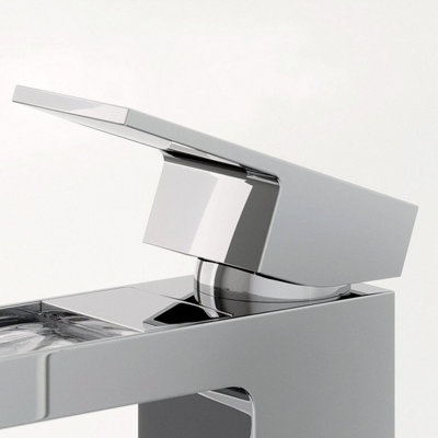 Aurora Ceramic Bathroom Vanity Wash Basin Sink Countertop Single Lever Mixer Tap Bundle