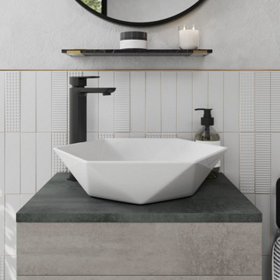 Aurora Countertop Basin Gloss White - 480 x 420mm